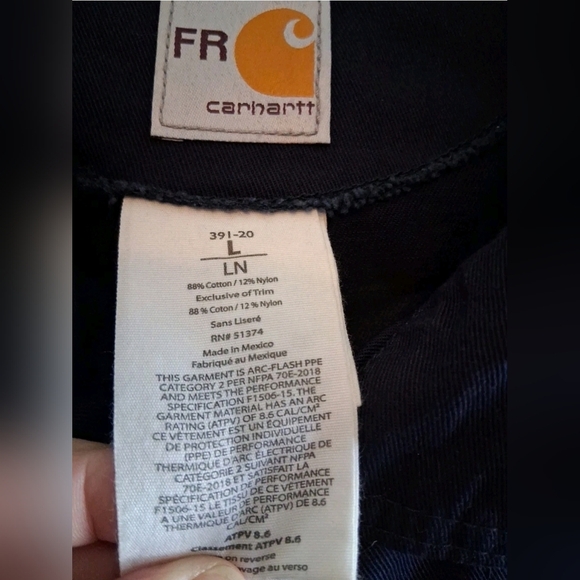 Carhartt FR Flame Resistant Workwear Coveralls Welder Mechanic 391-20 L Blue - Picture 6 of 6